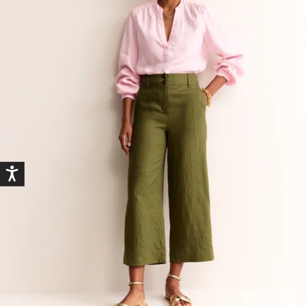 Boden Westbourne Linen Crop Trousers NWT